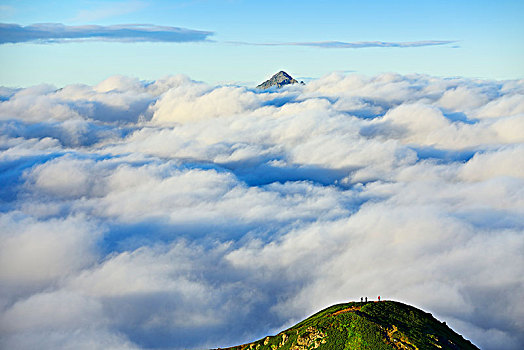 风景,云量,顶峰,攀升,飞騨市,山,日本,阿尔卑斯山,亚洲