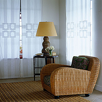 柳条椅,角,客房,帘,维也纳,创意