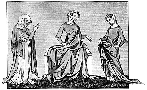 女性,连衣裙,14世纪,艺术家,未知