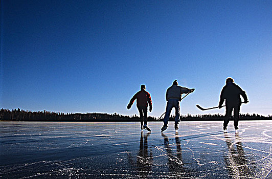 滑冰,苏必利尔湖,靠近,桑德贝,安大略省,加拿大