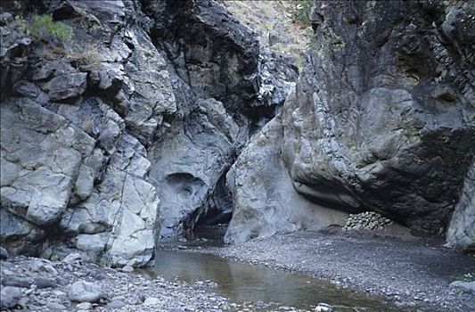 岩石构造,溪流,帕尔玛,加纳利群岛,西班牙