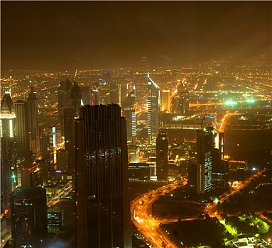 市区,迪拜,上面
