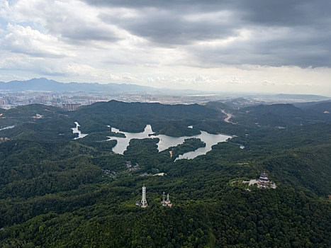 广东省惠州红花湖景区航拍风光