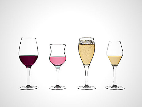 玻璃杯,葡萄酒,香槟