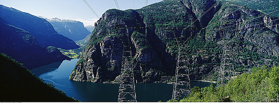 水电,塔,峡湾,挪威