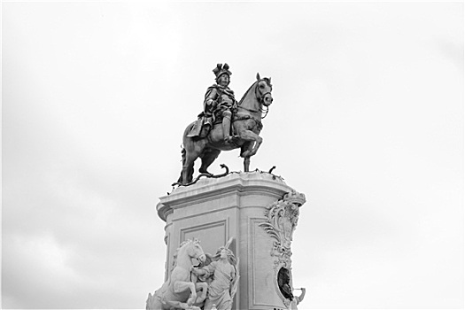 雕塑,国王,商业,广场,里斯本
