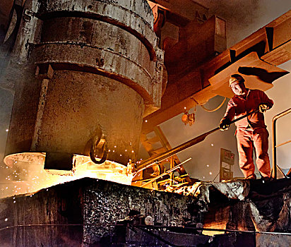 钢铁厂,熔铁,工人