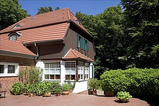 房子,波罗的海,梅克伦堡前波莫瑞州,德国,欧洲