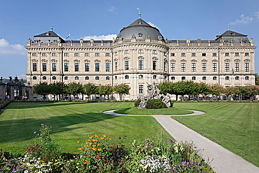 五兹堡,住宅,宫殿,花园,世界遗产,弗兰克尼亚,巴伐利亚,德国,欧洲