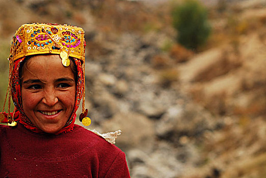 tajikistan,fann,mountains,portrait,of,little,girl,in,traditional,dress