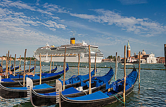 小船,游船,背影,泻湖,威尼托,威尼斯,意大利,欧洲