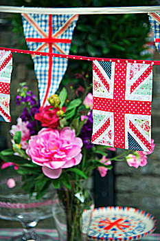 英国国旗,彩旗,装饰,花园派对