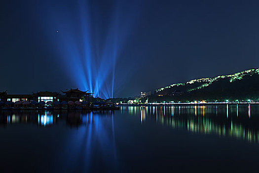 杭州,西湖,宝石山,夜景