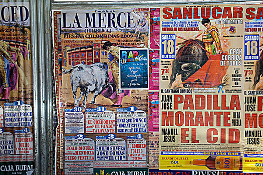 海报,广告,公牛,争斗,塞维利亚,安达卢西亚,西班牙,欧洲