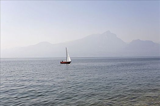 帆船,加尔达湖,意大利