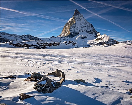 风景,马塔角,清晰,晴天,滑雪坡,策马特峰,瑞士