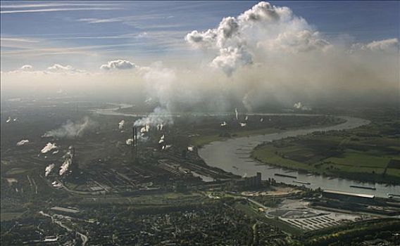 莱茵河,空气污染,北莱茵威斯特伐利亚,德国,欧洲