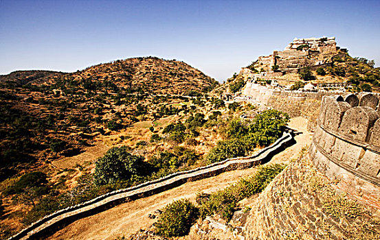 墙壁,堡垒,乌代浦尔,拉贾斯坦邦,印度
