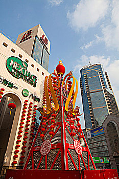上海浦东八佰伴的新年灯笼装饰