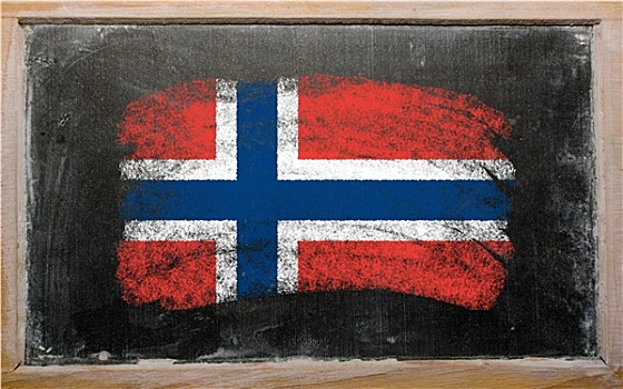 旗帜,挪威,黑板,涂绘,粉笔