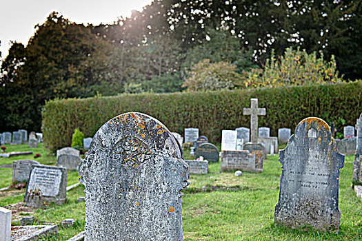 墓石,墓地,德文郡,英格兰