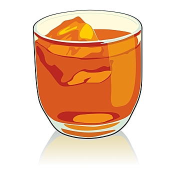 插画,威士忌酒杯