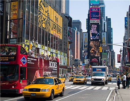 时代广场,交通,六月,纽约