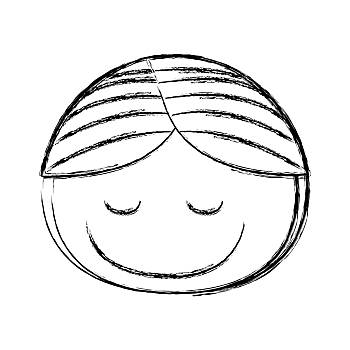 模糊,剪影,滑稽,正面,脸,男孩,眼睛,闭眼,矢量,插画