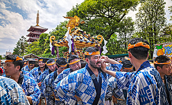 日本,东京,城市,浅草,地区,节日,神祠