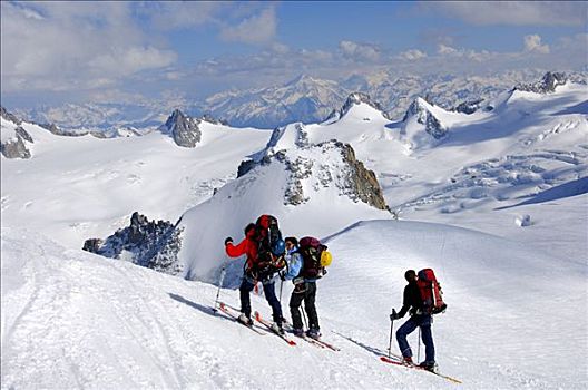 滑雪者,阿尔卑斯山,上萨瓦,法国