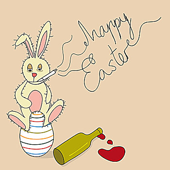 幽默,高兴,复活节兔子