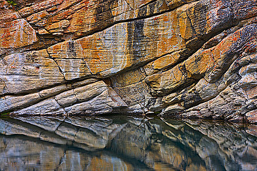 岩石构造,马掌,湖,碧玉国家公园,艾伯塔省,加拿大