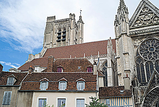 法国,勃艮第,欧塞尔,大教堂