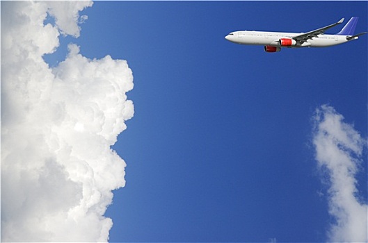 飞机,飞,巨大,云体