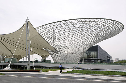 2010上海世博会,世博轴,国际,进步,工程,膜,屋顶,钢铁,玻璃,结构,篷子