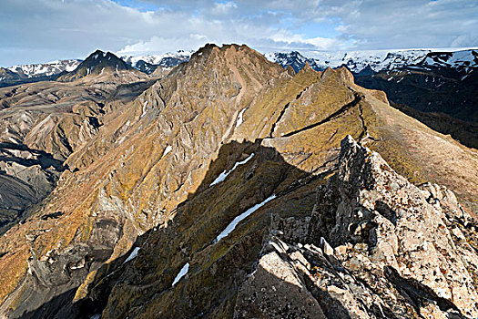 山峦,正面,冰河,自然,自然保护区,冰岛,欧洲
