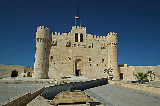 堡垒,港口,亚历山大,地中海,埃及