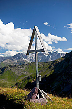 顶峰,山,正面,格拉鲁斯,阿尔卑斯山,瑞士,欧洲