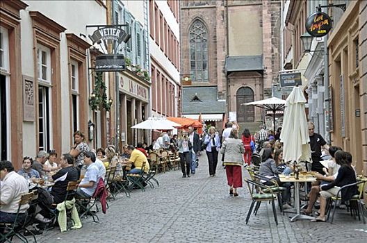步行区,历史,城镇中心,海德尔堡,巴登符腾堡,德国,欧洲