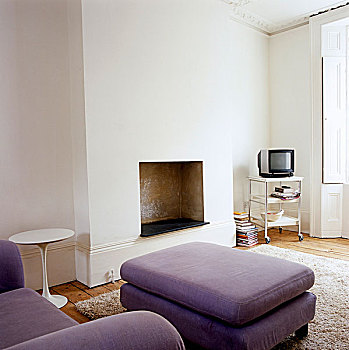 客厅,简约,壁炉,相配,紫色,沙发,土耳其