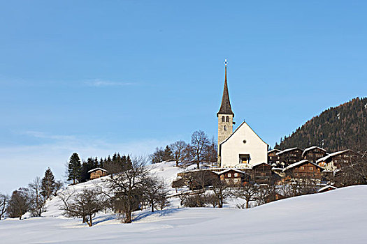 冬天,瓦莱,瑞士,欧洲