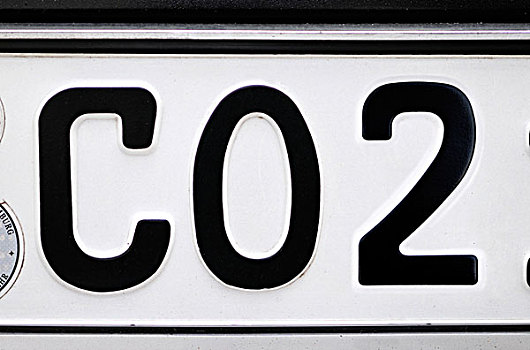牌照,盘子,文字,二氧化碳