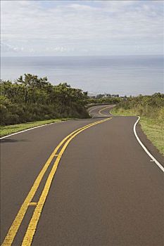 公路,湾,考艾岛,夏威夷,美国