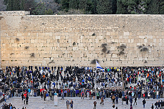 密集,哭墙,墙壁,阿拉伯,区域,老,城镇,耶路撒冷,以色列,中东,中亚