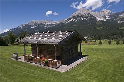 小屋,正面,奥地利,欧洲