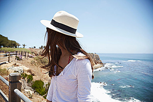美女,戴着,太阳帽,加利福尼亚,美国