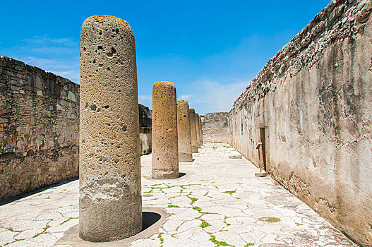 多,柱子,遗址,宫殿,瓦哈卡,墨西哥,中美洲