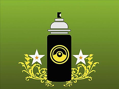 香水瓶,绿色背景