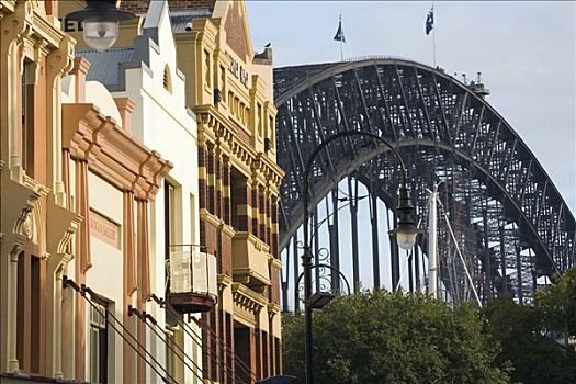 澳大利亚,新南威尔士,悉尼,古建筑,石头,背景,悉尼海港大桥