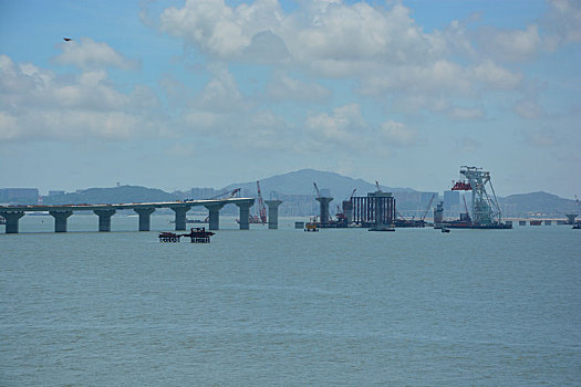 建设中的港珠澳大桥